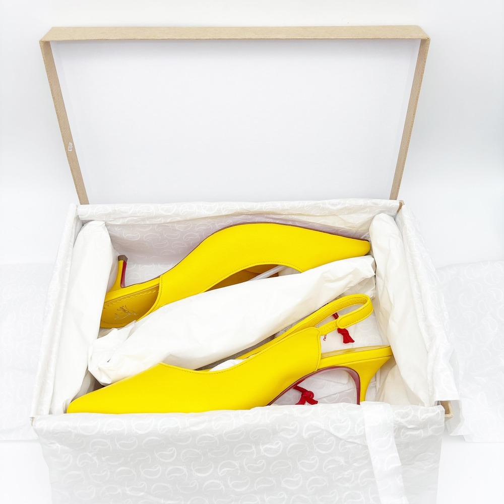 NWB Christian‎ Louboutin Sporty Kate 55mm Slingback Pumps in Pollen Size 38 - Picture 16 of 16